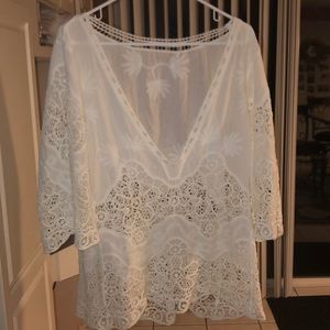 Crotchet plunge beach cover up
